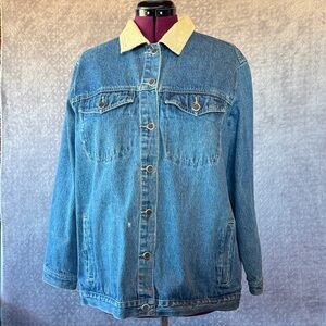 Classic Blue Denim Jacket with Ran Corduroy Collar